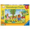 Sortie ✔️ Ravensburger Puzzle 2x12 p - Journée nature en famille Kid-E-Cats 🎉 -Ravensburger Soldes Boutique 4005556050796 1