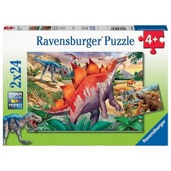 Promo ❤️ Ravensburger Puzzles 2X24 P - Mammouths Et Dinosaures ⌛ -Ravensburger Soldes Boutique 4005556051793 2