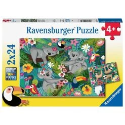 Le moins cher 💯 Ravensburger Puzzles 2x24 pieces - koalas et paresseux 🤩
