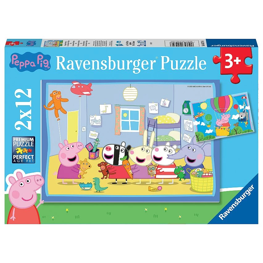 Bon marché 😍 Ravensburger Puzzles 2X12 P - Les Aventures De Peppa Pig - Pp: Peppa Pig 🎉 4 Bon marché 😍 Ravensburger Puzzles 2X12 P - Les Aventures De Peppa Pig - Pp: Peppa Pig 🎉 – Image 2