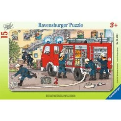 Remise 😉 Ravensburger Puzzle cadre 15 pièces - Ma voiture de pompier 🔥