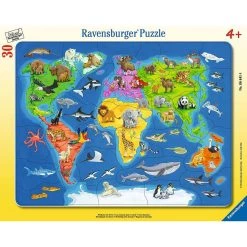 Tout neuf ✨ Ravensburger Puzzle Cadre 30-48 P - Les Animaux Dans Le Monde 🔔