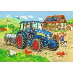 Promo 🎁 Ravensburger Puzzle 2x12 p - Chantier et ferme 🎉 -Ravensburger Soldes Boutique 4005556076161 2