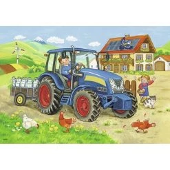 Promo 🎁 Ravensburger Puzzle 2x12 p - Chantier et ferme 🎉 -Ravensburger Soldes Boutique 4005556076161 3