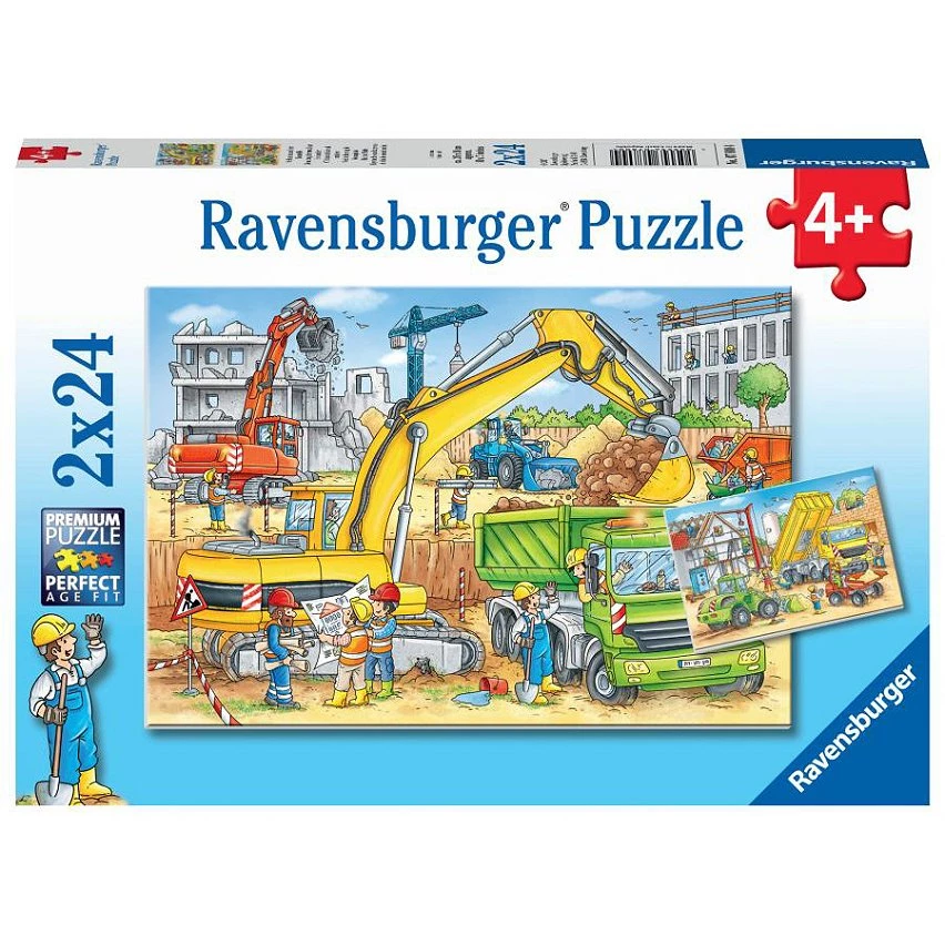 De gros 👍 Ravensburger Puzzles 2x24 p - beaucoup de travail sur le chantier 👏 3 De gros 👍 Ravensburger Puzzles 2x24 p - beaucoup de travail sur le chantier 👏