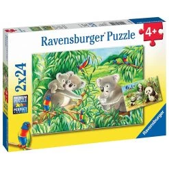 Tout neuf 🛒 Ravensburger Puzzles 2X24 P - Mignons Koalas Et Pandas ⭐
