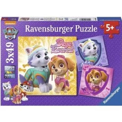 Vente flash 😉 PAT' PATROUILLE Puzzles 3x49 pieces - Charmantes chiennes - Ravensburger - Lot de puzzles enfant - Des 5 ans 🔔