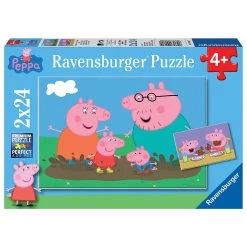 Bon marché 😀 Ravensburger Puzzles 2X24 P - La Vie De Famille / Peppa Pig - Pp: Peppa Pig 🔥