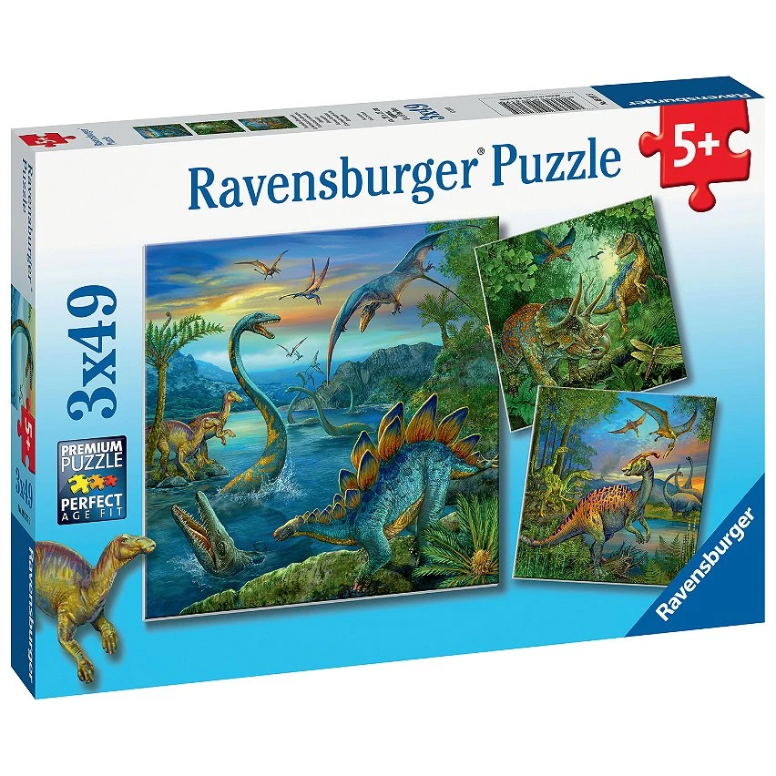 Coupon 💯 Ravensburger Puzzles 3X49 P - La Fascination Des Dinosaures 🎁 3 Coupon 💯 Ravensburger Puzzles 3X49 P - La Fascination Des Dinosaures 🎁