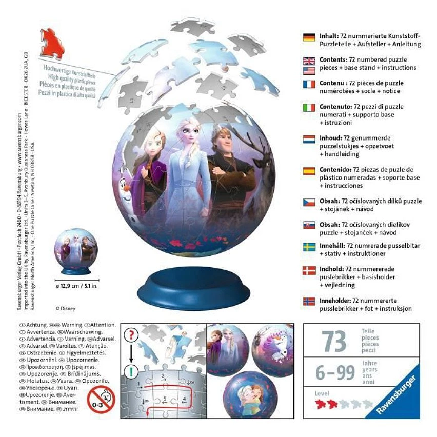 Meilleure affaire 🔥 LA REINE DES NEIGES 2 Puzzle 3D Ball 72 pieces - Ravensburger - Puzzle enfant 3D sans colle - Des 6 ans 🔥 6 Meilleure affaire 🔥 LA REINE DES NEIGES 2 Puzzle 3D Ball 72 pieces - Ravensburger - Puzzle enfant 3D sans colle - Des 6 ans 🔥 – Image 4