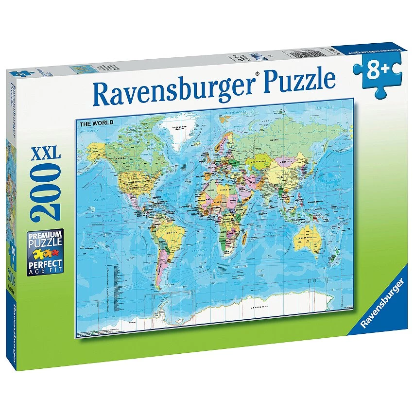 De gros 🌟 Ravensburger Puzzle 200 P Xxl - Carte Du Monde 🧨 3 De gros 🌟 Ravensburger Puzzle 200 P Xxl - Carte Du Monde 🧨