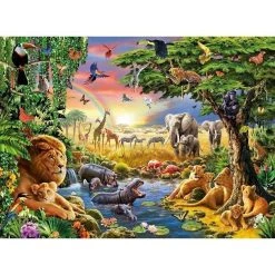 Meilleure affaire ✔️ Ravensburger Puzzle Coucher de soleil a loasis 300p ⌛ -Ravensburger Soldes Boutique 4005556130733 2