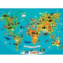Budget 🛒 Ravensburger Puzzle 150 P Xxl - La Carte Du Monde Des Animaux 🧨 -Ravensburger Soldes Boutique 4005556132874 3