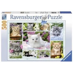 Bon marché 🧨 Ravensburger Puzzle 500 pcs Chatons Dans Leurs Corbeille 🎉