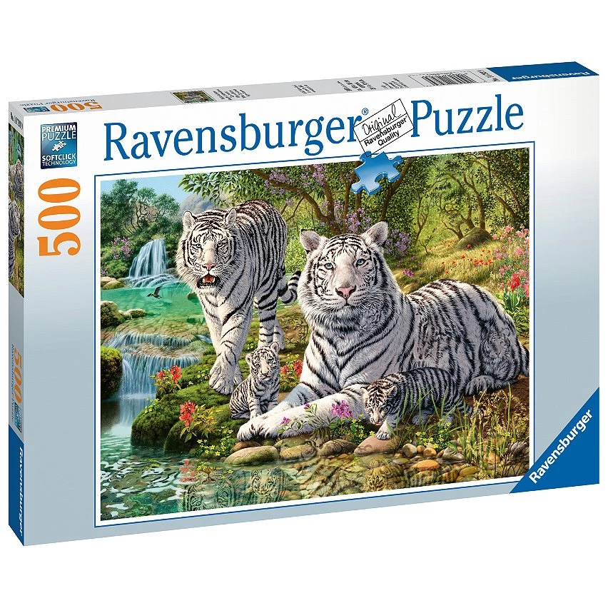 Remise 👏 Ravensburger Puzzle 500 P - Famille De Tigres Blancs 🧨 3 Remise 👏 Ravensburger Puzzle 500 P - Famille De Tigres Blancs 🧨
