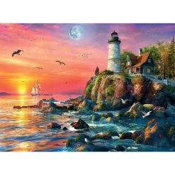 Tout neuf 😉 Ravensburger Puzzle 500 P - Phare Au Coucher Du Soleil 👏 -Ravensburger Soldes Boutique 4005556165810 3