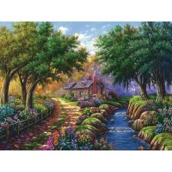 Acheter ⌛ Ravensburger Puzzle 1500 P - Cottage Au Bord De La Rivière ❤️ -Ravensburger Soldes Boutique 4005556171095 3