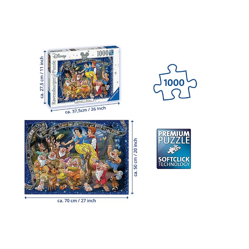 Le moins cher 👍 Ravensburger Puzzle 1000 P - Blanche-Neige (Collection Disney) - Disney Classics ✔️ 4 Le moins cher 👍 Ravensburger Puzzle 1000 P - Blanche-Neige (Collection Disney) - Disney Classics ✔️ – Image 2
