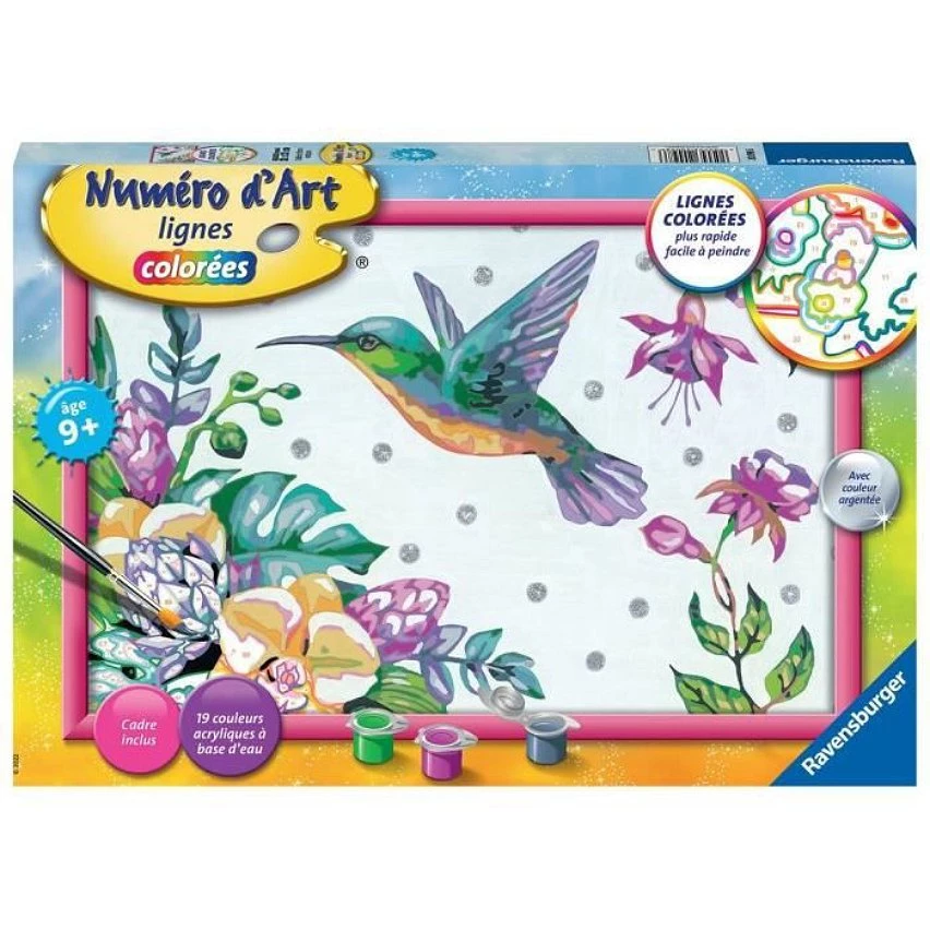 Le moins cher 🧨 Ravensburger Numéro D'art - Grand - Colibri Et Fleurs Exotiques 😀 6 Le moins cher 🧨 Ravensburger Numéro D'art - Grand - Colibri Et Fleurs Exotiques 😀 – Image 4