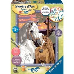 Meilleure affaire 🎉 Ravensburger Numéro D'art - Moyen - Chevaux Au Coucher De Soleil 🤩