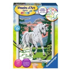Nouveau ⭐ Ravensburger Numéro D'art - Petit - Licorne En Forêt 🧨
