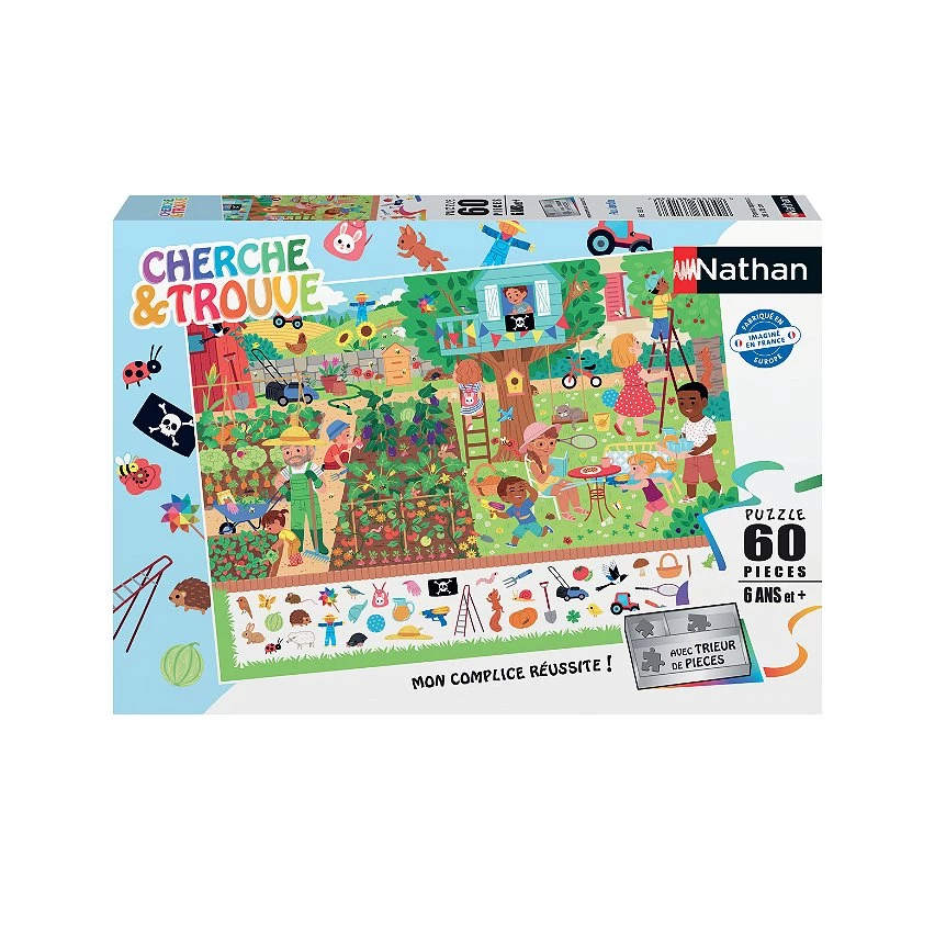 De gros 🤩 Ravensburger Puzzle 60 P - Au Jardin (Cherche Et Trouve) ❤️ 3 De gros 🤩 Ravensburger Puzzle 60 P - Au Jardin (Cherche Et Trouve) ❤️