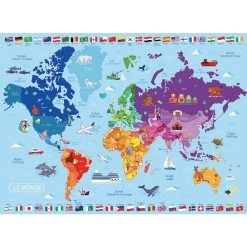 Remise ✨ Nathan Puzzle 250 p carte du monde 🧨 -Ravensburger Soldes Boutique 4005556868834 2