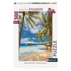 Offres 💯 Nathan - Puzzle Adulte - Puzzle N 500 p - Plage de Bora-Bora, Polynésie française - 87247 🤩